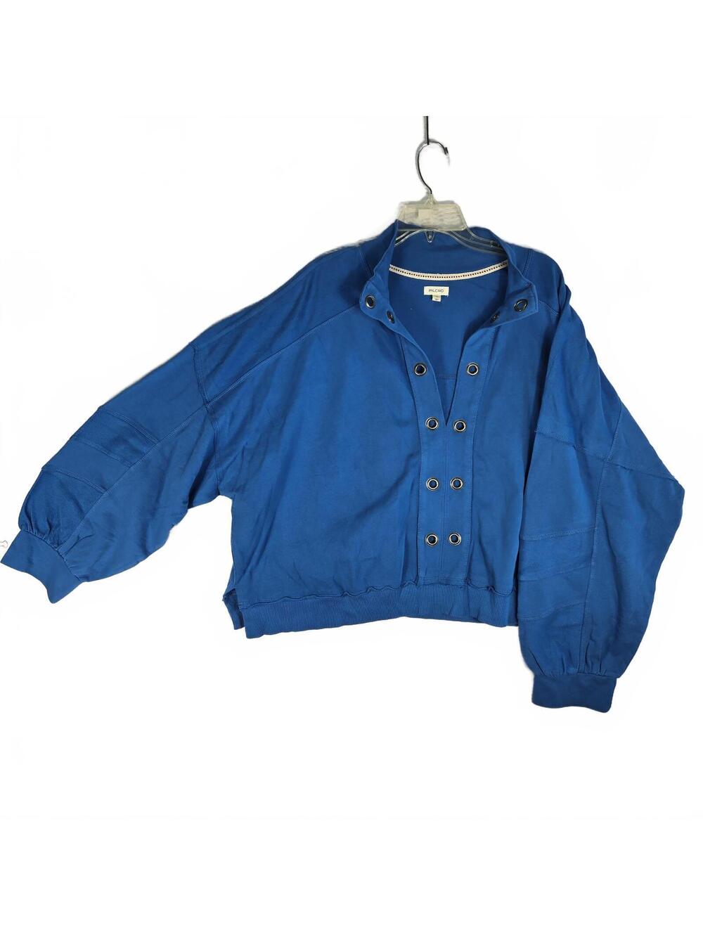 Pilcro Anthropologie Blue Grommet Eyelet Sweatshirt 3X Boho Gorpcore Streetwear